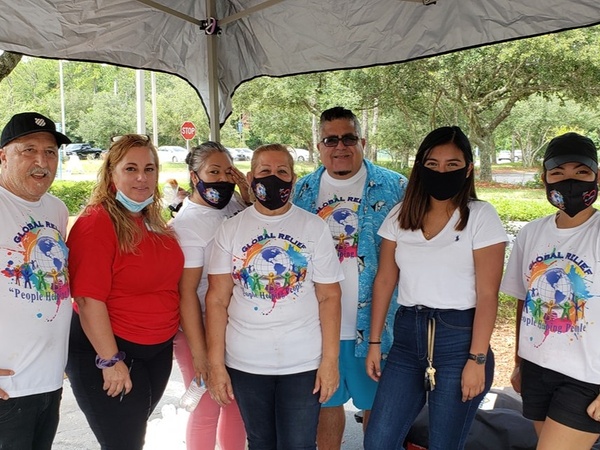 Our team sorting food donations